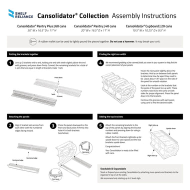 Cansolidator® Cupboard Panel Shelf Reliance