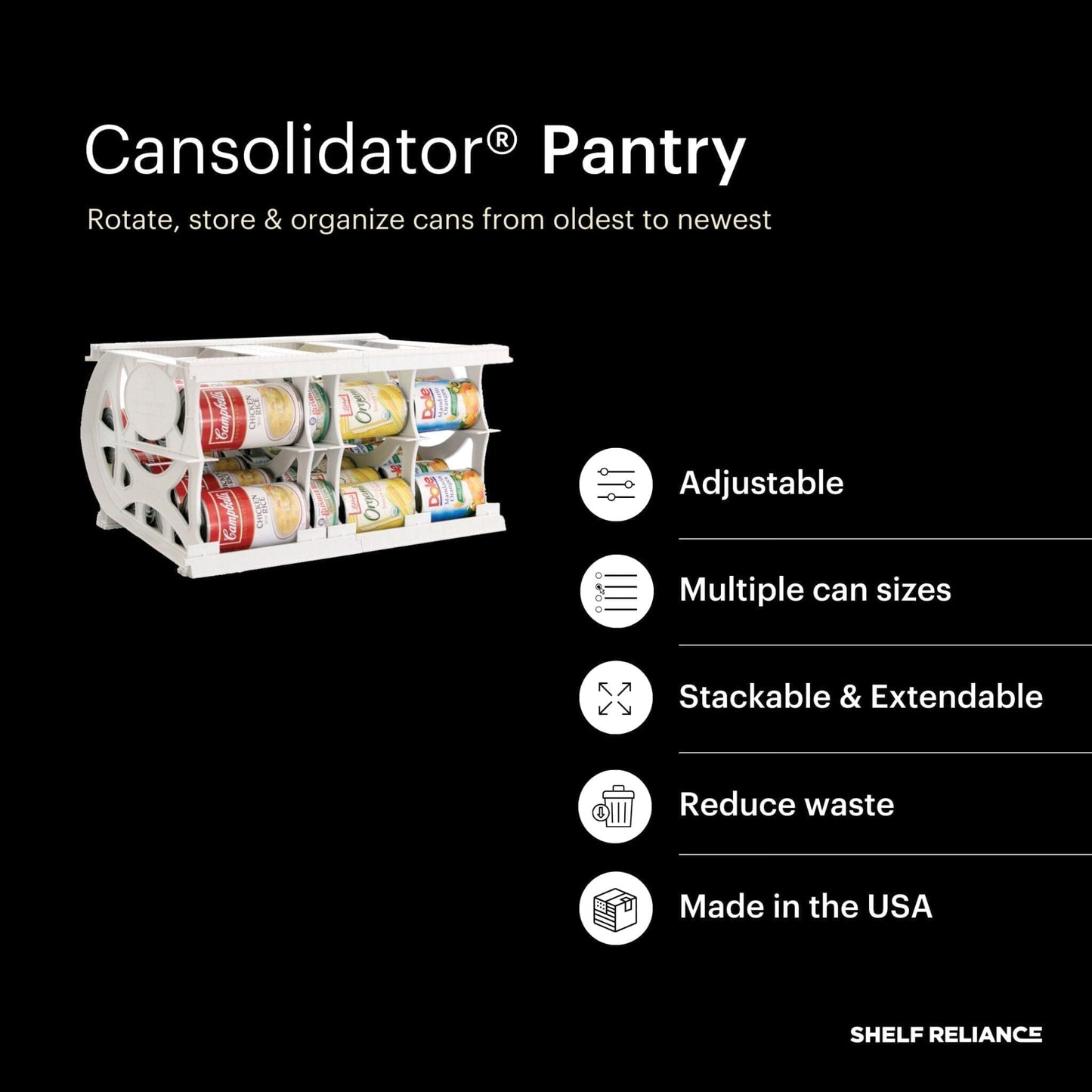 Cansolidator® Pantry 40 cans Shelf Reliance