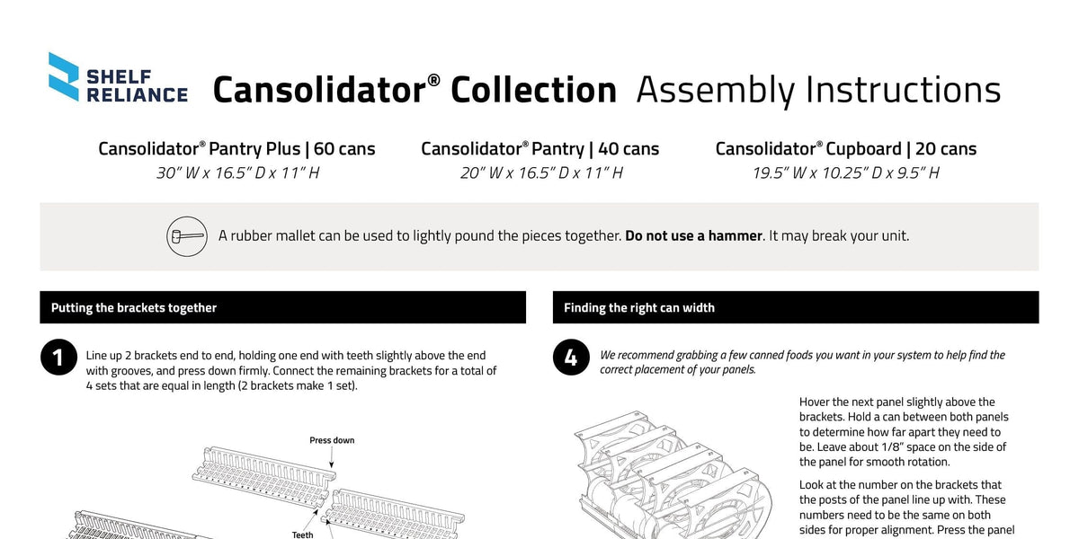 Cansolidator® Pantry Plus and Pantry Panel Shelf Reliance
