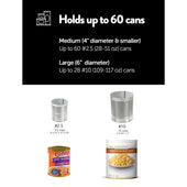 Shelf Reliance Cansolidator Max 60-can rotating food storage organizer
